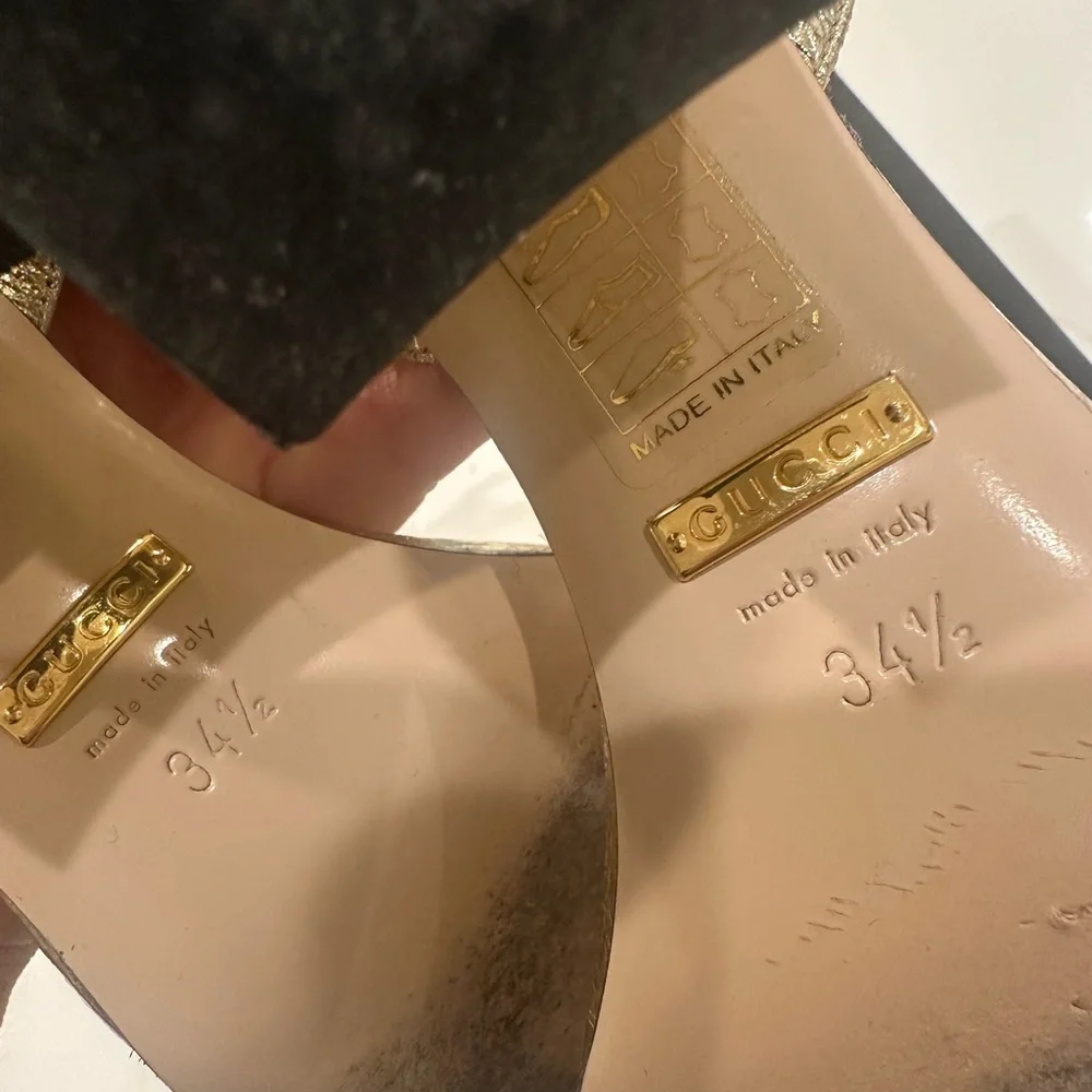 Gucci Metallic Gold Women's Sandals - Picture 3 of 5